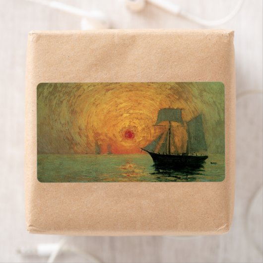 Red Sun door Maxime Maufra,  impressionisme Etiket (Insitu)