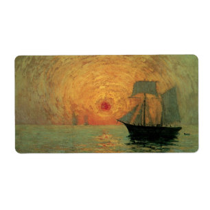Red Sun door Maxime Maufra, impressionisme Etiket