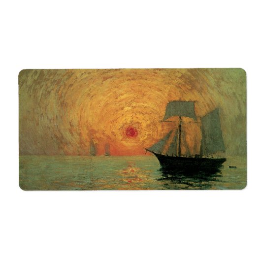 Red Sun door Maxime Maufra,  impressionisme Etiket (Voorkant)