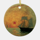 Red Sun door Maxime Maufra,  impressionisme Keramisch Ornament (Voorkant)