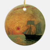 Red Sun door Maxime Maufra,  impressionisme Keramisch Ornament (Achterkant)