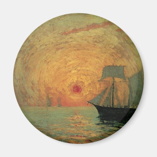 Red Sun door Maxime Maufra, impressionisme Magneet (Voorkant)