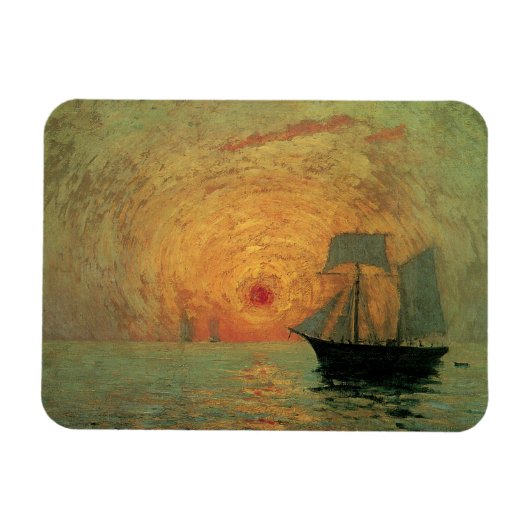 Red Sun door Maxime Maufra, impressionisme Magneet (Horizontaal)