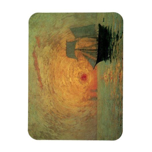 Red Sun door Maxime Maufra,  impressionisme Magneet (Verticaal)