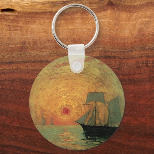 Red Sun door Maxime Maufra,  impressionisme Sleutelhanger (Achterkant)