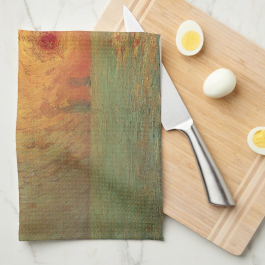 Red Sun door Maxime Maufra, impressionisme Theedoek (Quarter Fold)