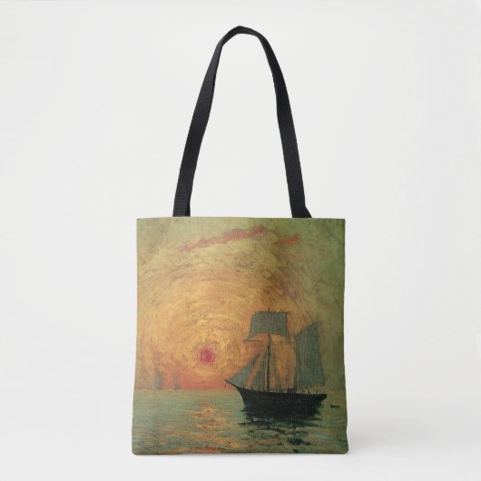 Red Sun door Maxime Maufra, impressionisme Tote Bag (Voorkant)