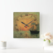 Red Sun door Maxime Maufra,  impressionisme Vierkante Klok (Huis)