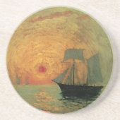 Red Sun door Maxime Maufra,  impressionisme Zandsteen Onderzetter (Voorkant)