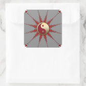 Red Sun Golden Yin Yang Sticker (Tas)