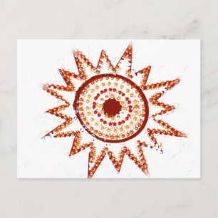 Red Sun in Lights Grunge Cutout Briefkaart