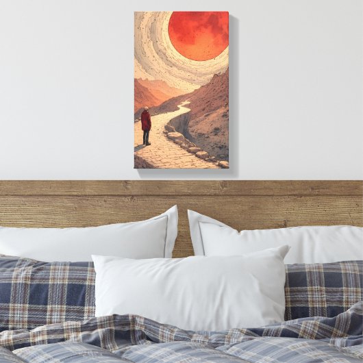 Red Sun Landschap Canvas Art (Insitu (Slaapkamer))