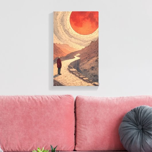 Red Sun Landschap Canvas Art (Insitu (Woonkamer))