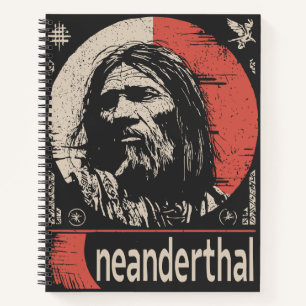 Red Sun Neanderthal Oude voorouderkunst Notitieboek