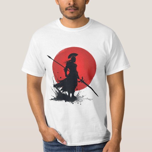 Red Sun Samurai-geïnspireerd T-shirt (Voorkant)