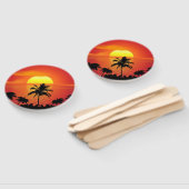 Red Sun Tropical Palm Beach Handwaaier (Niet-gemonteerd)
