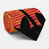 Red Sun Tropical Palm Beach Stropdas (Opgerold)