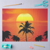 Red Sun Tropical Palm Beach Tissuepapier (Craft)