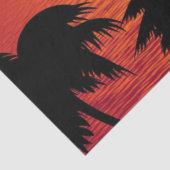 Red Sun Tropical Palm Beach Tissuepapier (Detail)