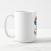 Red Sun Wave Design - Japanese Soccer Cat Koffiemok (Links)