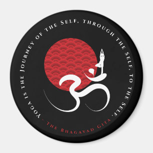 Red Sun Yoga Spiritueel Indiaas Meditate Om Aum Lo Magneet