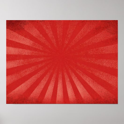 Red Sunburst Background – Vintage Retro Texture Poster (Voorkant)
