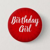 Red Sunburst Birthday Ronde Button 5,7 Cm (Voorkant)