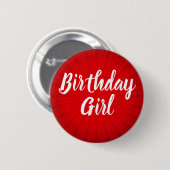 Red Sunburst Birthday Ronde Button 5,7 Cm (Voorkant /achterkant)
