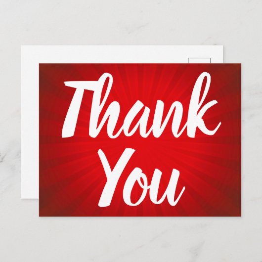 Red Sunburst Dank je Briefkaart (Voorkant / Achterkant)