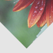 Red Sunflower Green Background Tissuepapier (Detail)