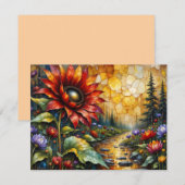 Red Sunflower in valley by stream (Voorkant / Achterkant)