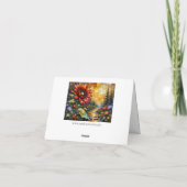 Red Sunflower in valley by stream Bedankkaart (Achterkant)