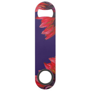 Red Sunflower Sideview Blue Paarse Bottle Open Speed Flessenopener