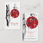 Red Sunrise Oriental Bamboo verlaat modern Aziatis Visitekaartje (Voorkant / Achterkant)