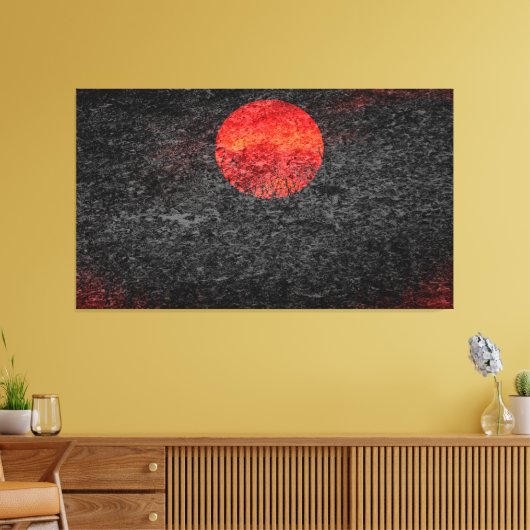 Red Sunset Abstract schilderen #2 Canvas Afdruk (Insitu (Woonkamer))