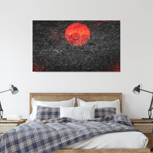 Red Sunset Abstract schilderen #2 Canvas Afdruk (Insitu (Slaapkamer))