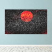 Red Sunset Abstract schilderen #2 Canvas Afdruk (Insitu (Houten vloer))