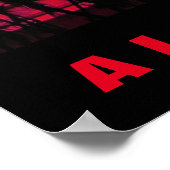 Red Sunset Aloha Hawaii Palm Trepices Travel Poster (Hoek)