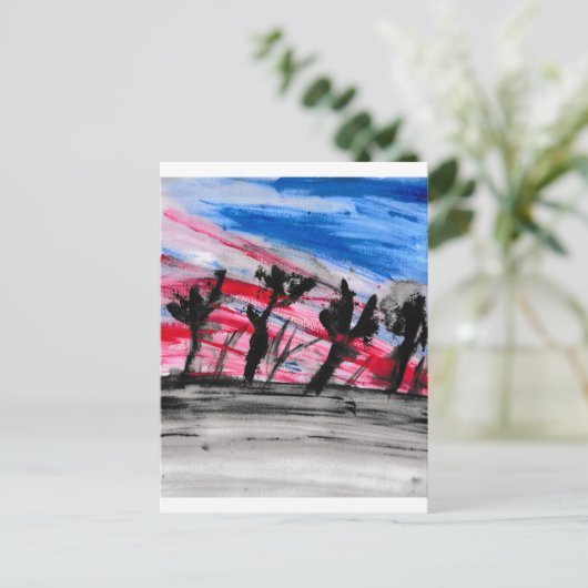 Red Sunset Briefkaart (Staand voorkant)