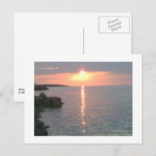 Red Sunset Briefkaart (Voorkant / Achterkant)