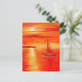 Red Sunset Briefkaart (Staand voorkant)