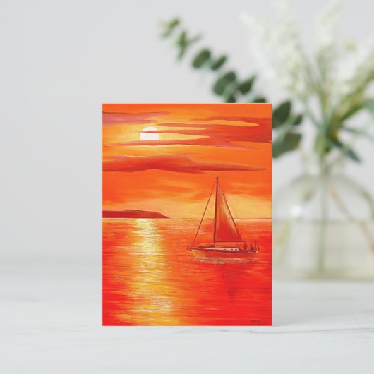 Red Sunset Briefkaart (Staand voorkant)