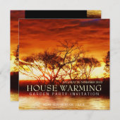 Red Sunset House Garden Party - Uitnodiging (Voorkant / Achterkant)