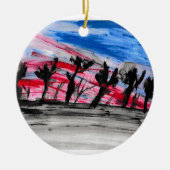 Red Sunset Keramisch Ornament (Voorkant)