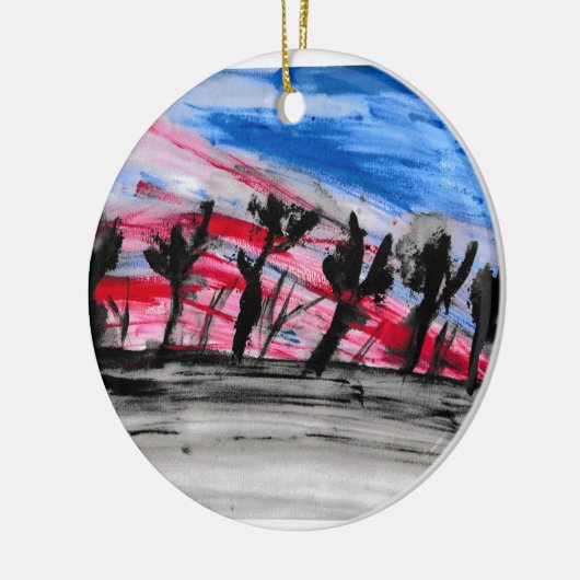 Red Sunset Keramisch Ornament (Links)