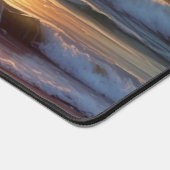 Red Sunset Ocean Seascape Schilderij Kunstwerk Bureaumat (Hoek)