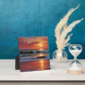 Red Sunset Ocean Seascape Schilderij Kunstwerk Fotoplaat (Insitu)