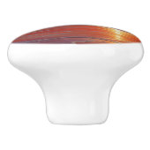 Red Sunset Ocean Seascape Schilderij Kunstwerk Keramische Knop (Zijkant)