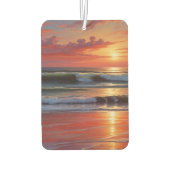 Red Sunset Ocean Seascape Schilderij Kunstwerk Luchtverfrisser (Achterkant)