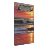 Red Sunset Ocean Seascape Schilderij Kunstwerk Mini Klembord (Schuin)